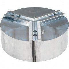 Abbott Workholding Products - 12" Max Chuck Capacity, 1.5mm x 60° Serrated Interface, Round Soft Lathe Chuck Jaw - 3 Jaw, Aluminum, 1.1811" Btw Mount Hole Ctrs, 12" Wide, 4" High, 16mm Fastener - Best Tool & Supply