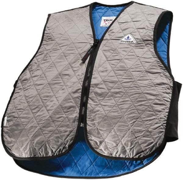 Techniche - Size M, Silver Cooling Vest - Zipper Front, Nylon, HyperKewl - Best Tool & Supply