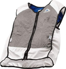 Techniche - Size L, Silver Cooling Vest - Zipper Front, Nylon, HyperKewl, Poly-Cotton - Best Tool & Supply