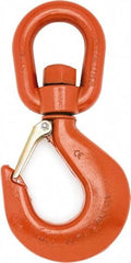 Campbell - #5 Hook, 3 Ton Capacity, Alloy Steel Swivel Hoist Hook - 8-1/4" Long x 4-1/8" Wide - Best Tool & Supply