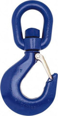 Campbell - #2 Hook, 3/4 Ton Capacity, Carbon Steel Swivel Hoist Hook - 5-5/8" Long x 3" Wide - Best Tool & Supply