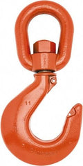 Campbell - #7 Hook, 7-1/2 Ton Capacity, Alloy Steel Swivel Hoist Hook - 9-17/32" Long x 5-1/32" Wide - Best Tool & Supply