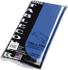 Tablemate Products - Table Set Rectangular Table Cover, Heavyweight Plastic, 54 x 108, Blue, 6/Pack - Best Tool & Supply