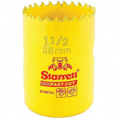 Starrett - 1-1/2" Diam, 1-5/8" Cutting Depth, Hole Saw - High Speed Steel Saw, Toothed Edge - Best Tool & Supply