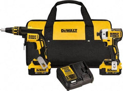 DeWALT - 20 Volt Cordless Tool Combination Kit - Includes Brushless Drywall Screwgun & 1/4" Brushless 3-Speed Impact Driver, Lithium-Ion Battery Included - Best Tool & Supply