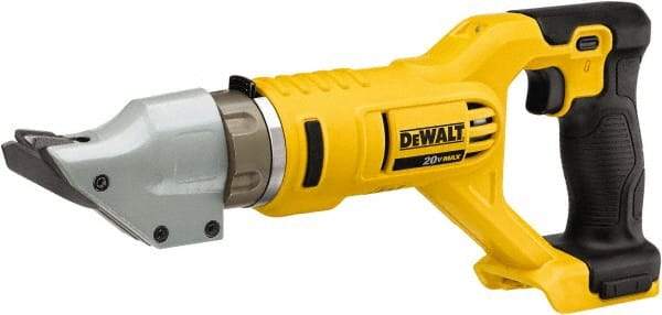 DeWALT - 2,500 SPM, 20 Volt, Pistol Grip Handle, Handheld Cordless Shear - 14 Gauge (Steel) & 16 Gauge (Stainless Steel) Cutting Capacity - Best Tool & Supply