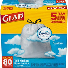 Glad - Pack of (80) 13 Gal 0.95 mil Household/Office Trash Bags - Best Tool & Supply