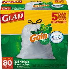 Glad - Pack of (80) 13 Gal 0.95 mil Household/Office Trash Bags - Best Tool & Supply