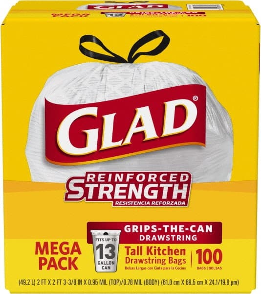 Glad - Pack of (4) 100-Count 13 Gal 0.95 mil Household/Office Trash Bags - Best Tool & Supply