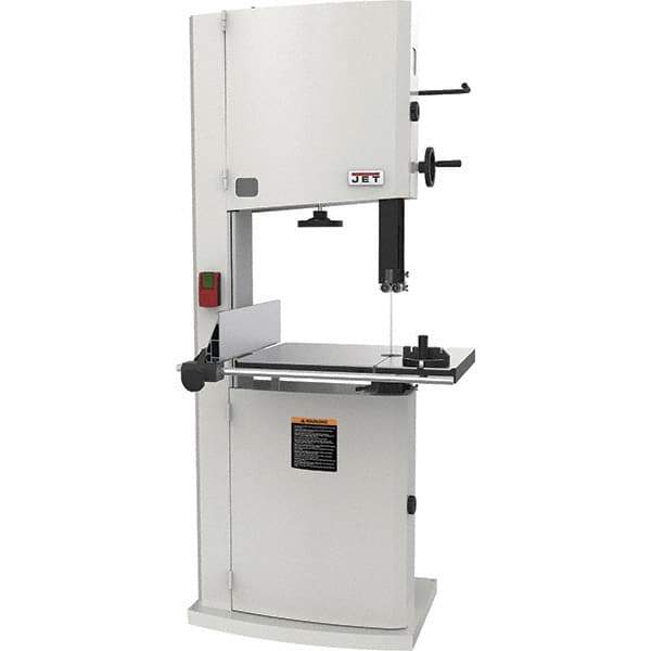 Jet - 20" Throat Capacity, Step Pulley Vertical Bandsaw - 2,530/4,850 SFPM, 5 hp, Single Phase - Best Tool & Supply