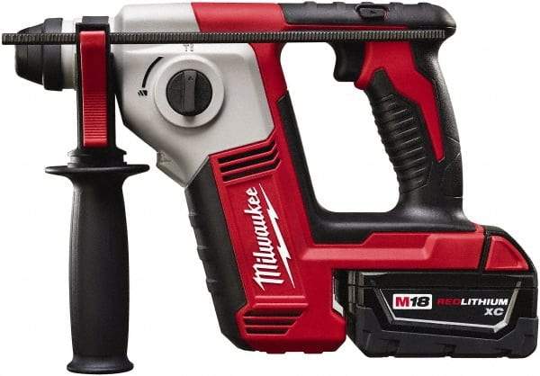 Milwaukee Tool - 18 Volt SDS Plus Chuck Cordless Rotary Hammer - 0 to 7,000 BPM, 0 to 1,300 RPM, Reversible - Best Tool & Supply