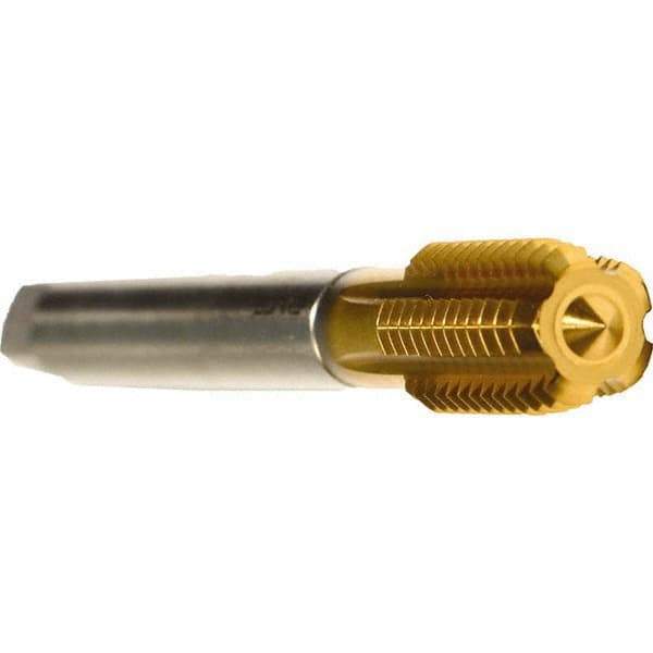 Emuge - 5/8-18 UNF 2BX Modified Bottoming Thread Forming Tap - Cobalt, TiN Finish, 3.937" OAL, 0.866" Thread Length, Right Hand Thread, Series Druck - Best Tool & Supply