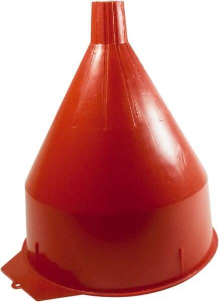 Funnel King - 6 Qt Capacity Polyethylene Funnel - 8-1/4" Mouth OD, 1-5/16" Tip OD, 1-5/8" Straight Spout, Red - Best Tool & Supply