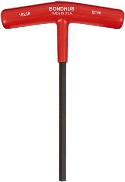 Bondhus - 6mm Hex, T-Handle Cushion Grip, Hex Key - 6" OAL, Protanium High Torque Steel, Metric System of Measurement - Best Tool & Supply