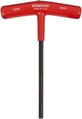 Bondhus - 6mm Hex, T-Handle Cushion Grip, Hex Key - 6" OAL, Protanium High Torque Steel, Metric System of Measurement - Best Tool & Supply