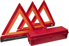 PRO-SAFE - 4 Piece, Highway Triangle Safety Kit - 3 Reflective Triangles, Case - Best Tool & Supply