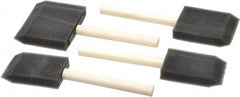 Premier Paint Roller - 1, 2, 3 & 4" Foam Foam Paint Brush Set - Wood Handle - Best Tool & Supply