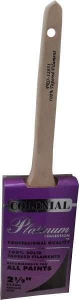 Premier Paint Roller - 2-1/2" Angled Synthetic Sash Brush - 3" Bristle Length, 9" Wood Rattail Handle - Best Tool & Supply