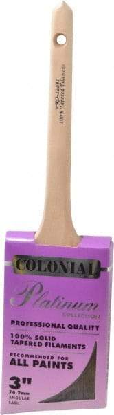 Premier Paint Roller - 3" Angled Synthetic Sash Brush - 3-1/4" Bristle Length, 9" Wood Rattail Handle - Best Tool & Supply