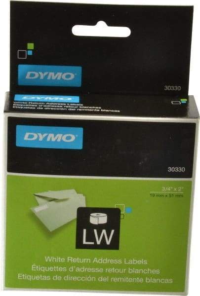 Dymo - 2" Long, White Return Address Label - For Dymo & CoStar Printers - Best Tool & Supply