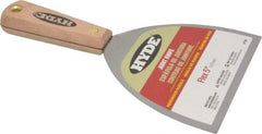 Hyde Tools - 5" Wide Steel Putty Knife - Flexible, Hardwood Handle, 8-1/4" OAL - Best Tool & Supply