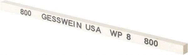 Made in USA - 800 Grit Aluminum Oxide Square Polishing Stone - Super Fine Grade, 5/32" Wide x 4" Long x 5/32" Thick - Best Tool & Supply