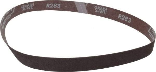 Norton - 1" Wide x 30" OAL, 80 Grit, Aluminum Oxide Abrasive Belt - Aluminum Oxide, Medium, Coated, X Weighted Cloth Backing, Series R283 - Best Tool & Supply