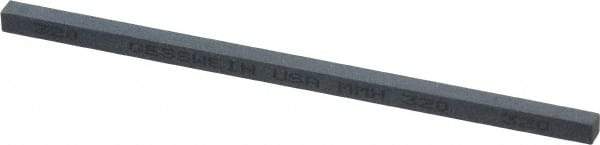 Made in USA - 320 Grit Silicon Carbide Square Polishing Stone - Extra Fine Grade, 5/32" Wide x 6" Long x 5/32" Thick - Best Tool & Supply