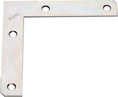 National Mfg. - 5" Long x 7/8" Wide Steel Corner Braces - Zinc Plated Finish - Best Tool & Supply