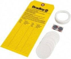 Bradley - Paper, Foam & Plastic Plumbed Wash Station Refill Kit - Yellow & White Matting, Includes Replacement Cap, Inspection Tag, (9) Foam Liners - Best Tool & Supply