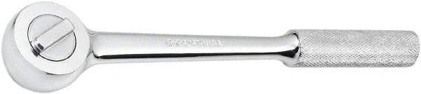 SK - 1/2" Drive Round Head Ratchet - Full Polish Chrome Finish, 15" OAL, 50 Gear Teeth, Full Polished Knurled Handle, Reversible Head - Best Tool & Supply