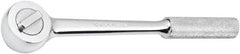 SK - 1/2" Drive Round Head Ratchet - Full Polish Chrome Finish, 15" OAL, 50 Gear Teeth, Full Polished Knurled Handle, Reversible Head - Best Tool & Supply