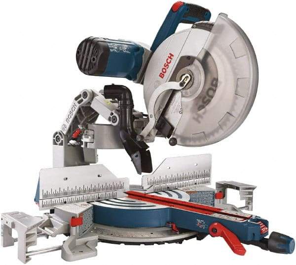 Bosch - 15 Amp, 3,800 RPM, 45° Right Double Bevel Sliding Miter Saw - 12" Blade Diam - Best Tool & Supply