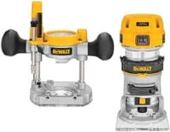 DeWALT - 16,000 to 27,000 RPM, 1.25 HP, 7 Amp, Fixed and Plunge Combination Electric Router - 115 Volts, 1/4 Inch Collet - Best Tool & Supply