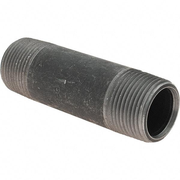 Value Collection - 1" Diam x 4" Long Steel Black Pipe Nipple - Threaded - Best Tool & Supply