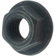 Value Collection - M5x0.08, 11.8mm Flange Diam, 8mm Across Flats, Flange Nut - Grade Grade 9 Steel, Black Finish - Best Tool & Supply