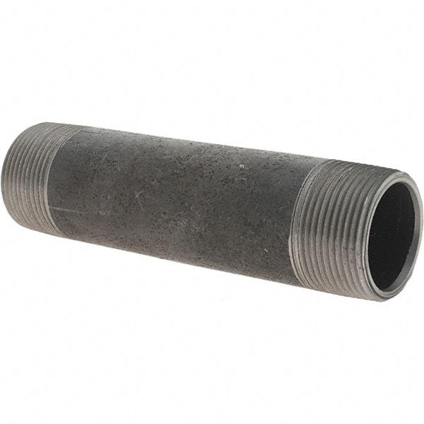 Value Collection - 1-1/4" Diam x 6" Long Steel Black Pipe Nipple - Threaded - Best Tool & Supply