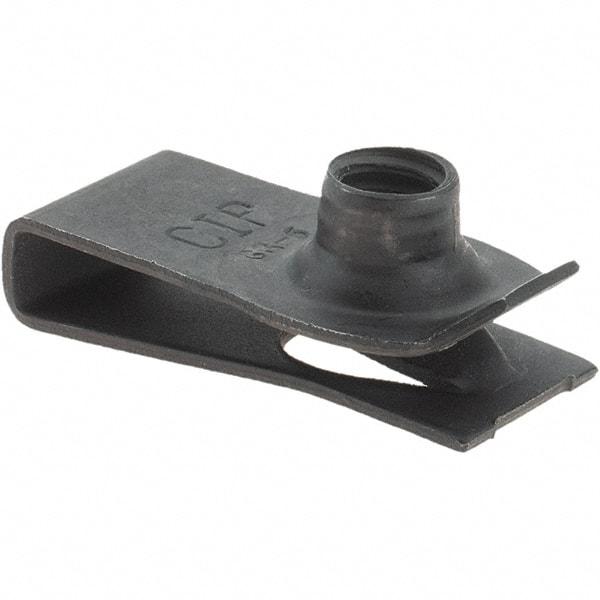 Made in USA - 1/4-20 Screw, 0.025 to 0.15" Thick, Extruded Tapped Hole U Nut - Black Phosphate Finish - Best Tool & Supply