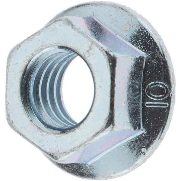 Value Collection - M8x1.25, 17mm Flange Diam, 12mm Across Flats, Serrated Flange Nut - Zinc Finish - Best Tool & Supply