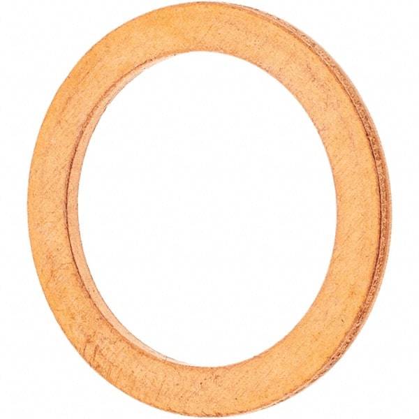 Value Collection - M14 Screw, Copper Standard Flat Washer - 16mm ID x 22mm OD, 1.5mm Thick - Best Tool & Supply