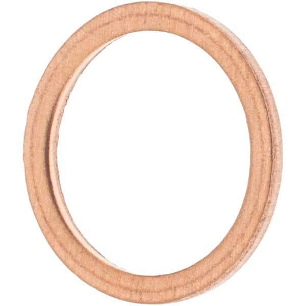 Value Collection - M12 Screw, Copper Standard Flat Washer - 14mm ID x 18mm OD, 1.5mm Thick - Best Tool & Supply