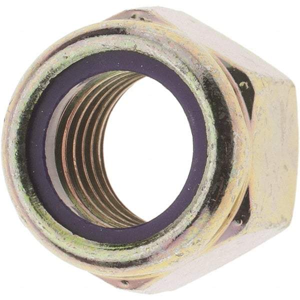 Value Collection - 3/4-10 UNC Grade 8 Hex Lock Nut with Nylon Insert - 1-1/16" Width Across Flats, 7/8" High, Zinc Yellow Dichromate Finish - Best Tool & Supply