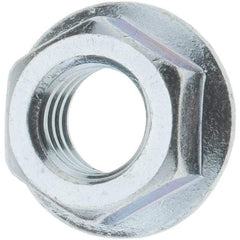 Value Collection - 3/8-16, 3/4" Flange Diam, Serrated Flange Nut - Grade Grade 2 Steel, Zinc-Plated Finish, 0.347" Flange Height - Best Tool & Supply