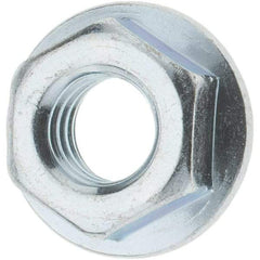 Value Collection - 5/16-18, 0.68" Flange Diam, Serrated Flange Nut - Grade Grade 2 Steel, Zinc-Plated Finish, 0.283" Flange Height - Best Tool & Supply