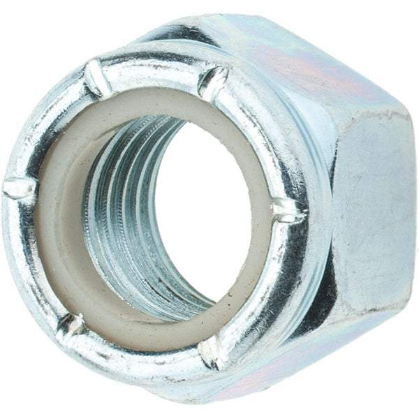 Value Collection - 3/4-10 UNC Grade 2 Hex Lock Nut with Nylon Insert - 1-1/16" Width Across Flats, 7/8" High, Zinc-Plated Finish - Best Tool & Supply