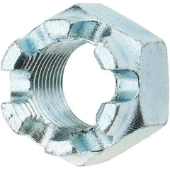 Value Collection - 5/8-18 UNF Grade 5 Steel Castle Locknut - Zinc-Plated Finish - Best Tool & Supply