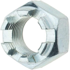 Value Collection - 1/2-20 UNF Grade 5 Steel Castle Locknut - Zinc-Plated Finish - Best Tool & Supply