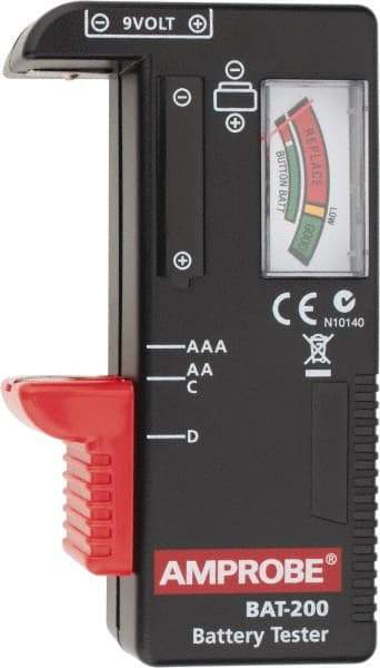 Amprobe - 0.9 VAC to 9 VAC, Battery Tester - Analog Display - Best Tool & Supply