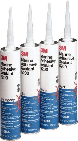 3M - 12.8 oz Cartridge White Polyurethane Marine Adhesive Sealant - 190°F Max Operating Temp, 60 min Tack Free Dry Time - Best Tool & Supply