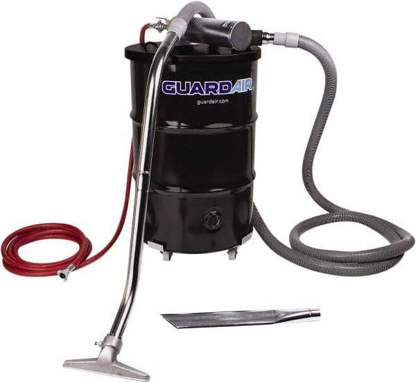 Guardair - 55 Gal Steel Tank, Air Powered Wet/Dry Vacuum - 15 Peak hp, 20' Hose Fitting, Cordless, Cartridge Filter - Best Tool & Supply